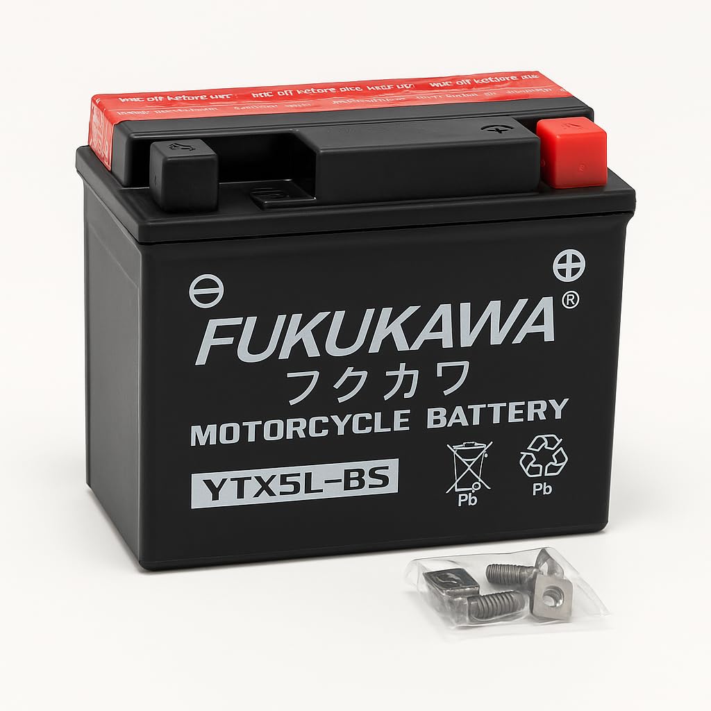 FUKUKAWA YTX5L-BS Motorcycle Battery 12V 5Ah | Conventional Lead